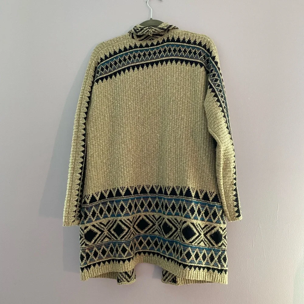 Diamond Print Open Long Cardigan - Picture 4 of 5